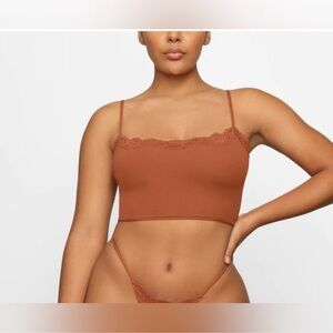 SKIMS Fits (C4) Everybody Corded Lace Cropped Cami Top Bronze Sz 4X Plus